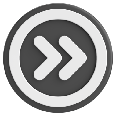 Sonraki düğme. Devam et düğmesi. 3B illüstrasyon.