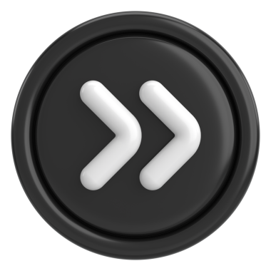 Sonraki düğme. Devam et düğmesi. 3B illüstrasyon.