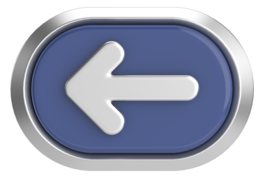 Önceki düğme. Arka düğme. 3B illüstrasyon.