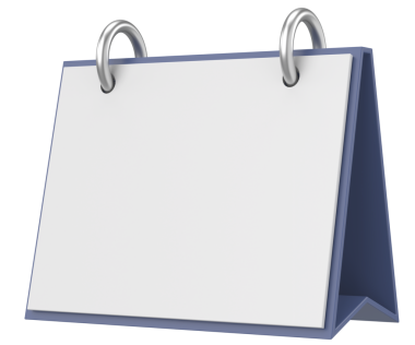 Boş takvim. Üç boyutlu takvim. 3B illüstrasyon.