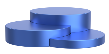 Ürün sergisi. Ürün podyumu. 3B illüstrasyon.