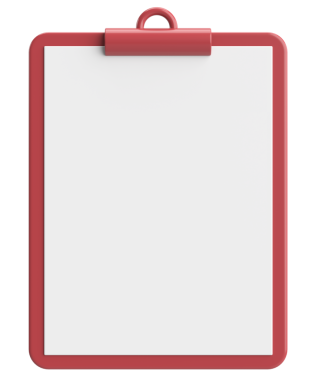 Not kağıdıyla birlikte pano. 3B illüstrasyon.