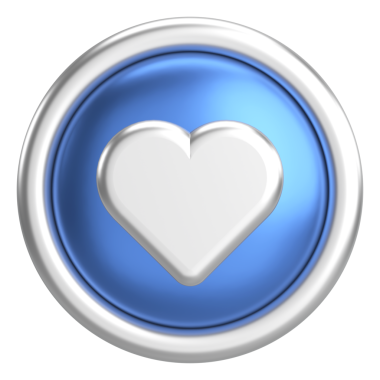 Düğme gibi. İkon gibi. 3B illüstrasyon.