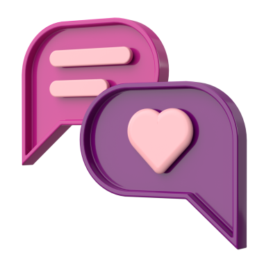 İkon gibi. Sohbet balonu. 3B illüstrasyon.