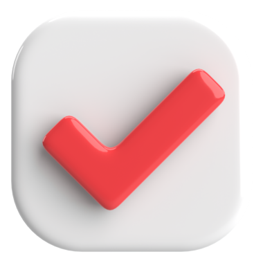 3 boyutlu onay kutusu. İşaretle. 3B illüstrasyon.