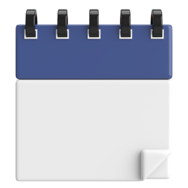 Boş takvim. Üç boyutlu takvim. 3B illüstrasyon.