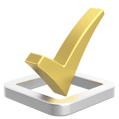 3 boyutlu onay kutusu. İşaretle. 3B illüstrasyon.