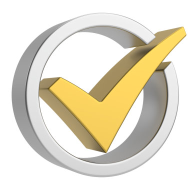 3 boyutlu onay kutusu. İşaretle. 3B illüstrasyon.