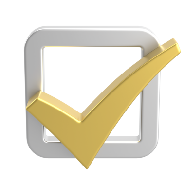 3 boyutlu onay kutusu. İşaretle. 3B illüstrasyon.