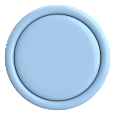 Üç boyutlu daire düğmesi. Boş tuş. 3B illüstrasyon.