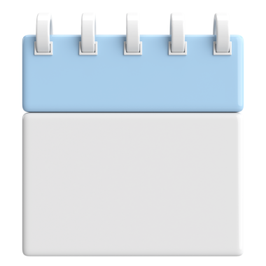 Boş takvim. Üç boyutlu takvim. 3B illüstrasyon.