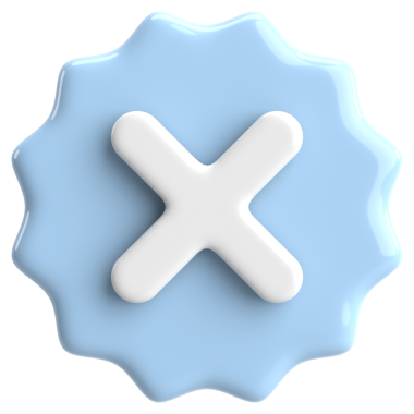 Üç boyutlu kapatma düğmesi. Çapraz. 3B illüstrasyon.