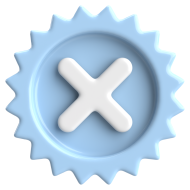 Üç boyutlu kapatma düğmesi. Çapraz. 3B illüstrasyon.