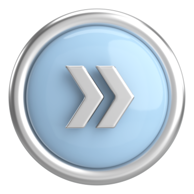 Sonraki düğme. Devam et düğmesi. 3B illüstrasyon.