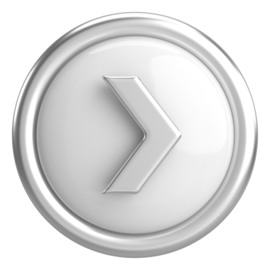 Sonraki düğme. Devam et düğmesi. 3B illüstrasyon.