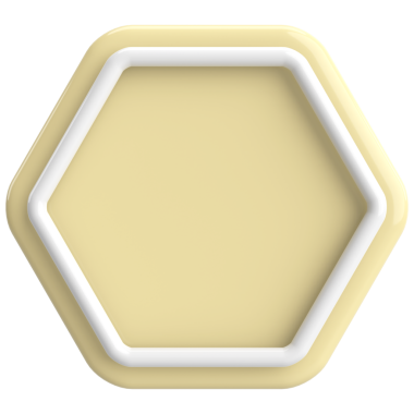 Üç boyutlu altıgen düğmesi. Boş tuş. 3B illüstrasyon.
