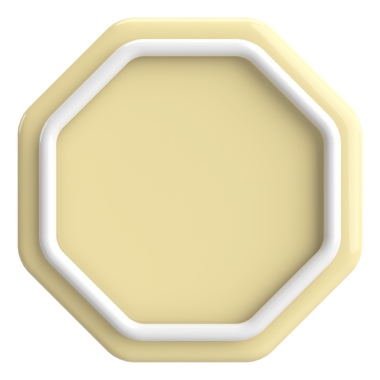 Üç boyutlu sekizgen düğmesi. Boş tuş. 3B illüstrasyon.