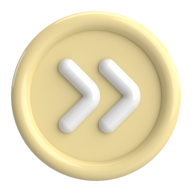 Sonraki düğme. Devam et düğmesi. 3B illüstrasyon.