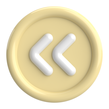 Önceki düğme. Arka düğme. 3B illüstrasyon.