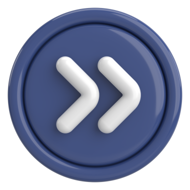 Sonraki düğme. Devam et düğmesi. 3B illüstrasyon.