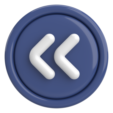 Önceki düğme. Arka düğme. 3B illüstrasyon.