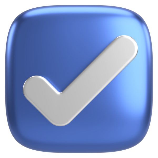 3 boyutlu onay kutusu. İşaretle. 3B illüstrasyon.