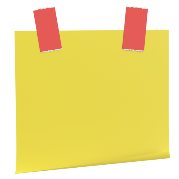 Üç boyutlu not kağıdı. Yapışkan bir not. 3B illüstrasyon.