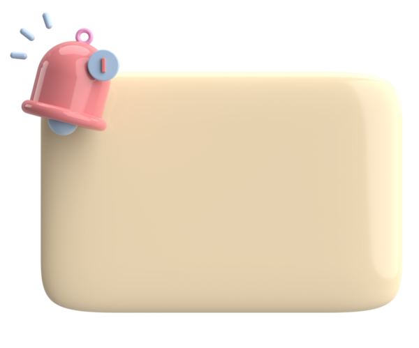 Üç boyutlu uyarı kutusu. 3B illüstrasyon.