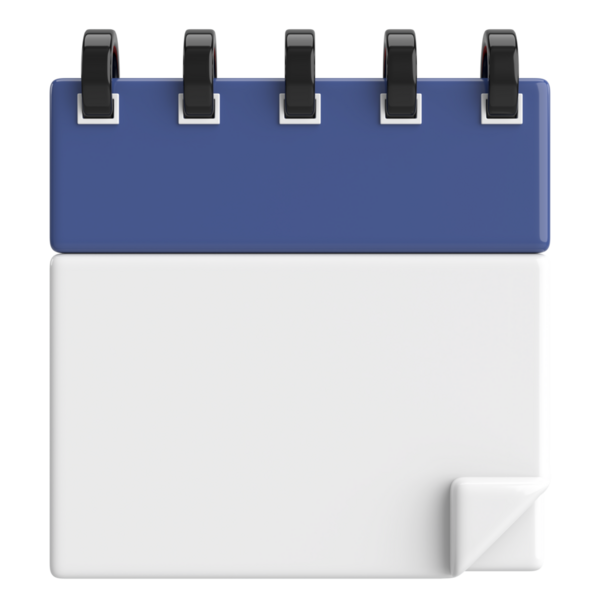 Boş takvim. Üç boyutlu takvim. 3B illüstrasyon.