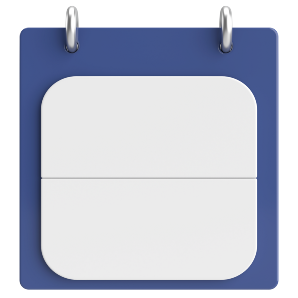 Boş takvim. Üç boyutlu takvim. 3B illüstrasyon.