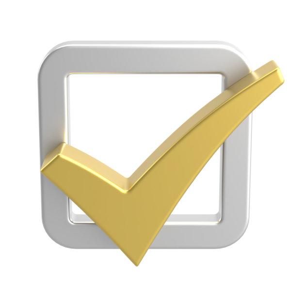 3 boyutlu onay kutusu. İşaretle. 3B illüstrasyon.