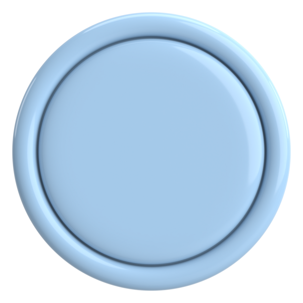 Üç boyutlu daire düğmesi. Boş tuş. 3B illüstrasyon.