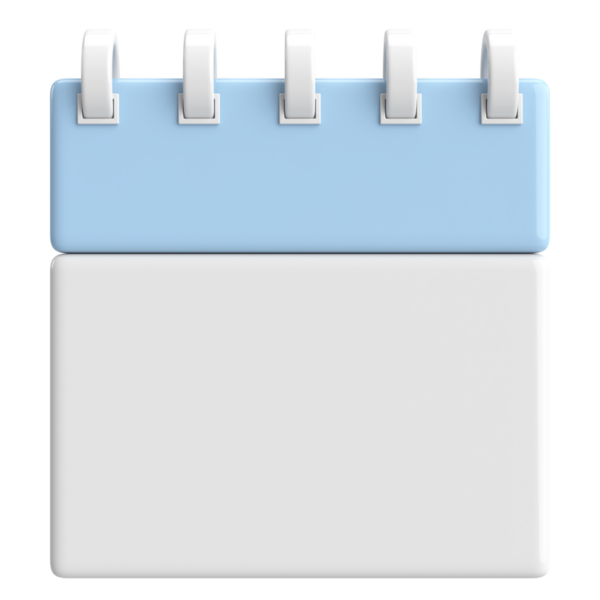 Boş takvim. Üç boyutlu takvim. 3B illüstrasyon.