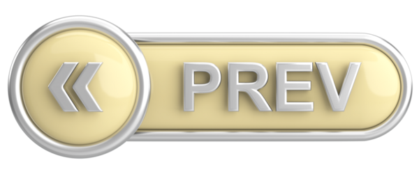 Önceki düğme. Arka düğme. 3B illüstrasyon.