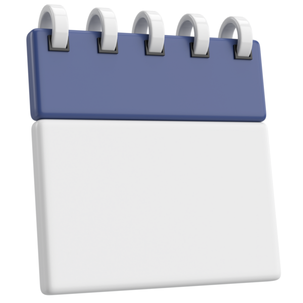 Boş takvim. Üç boyutlu takvim. 3B illüstrasyon.