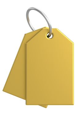 Fiyat etiketi Fiyat etiketi 3B illüstrasyon.