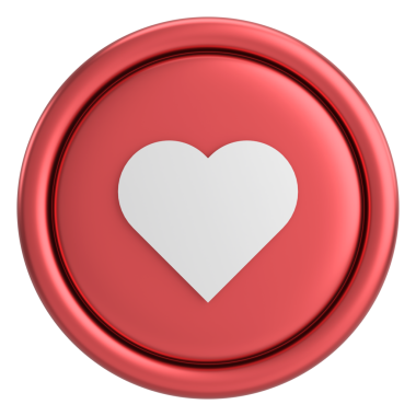 Düğme gibi. İkon gibi. 3B illüstrasyon.