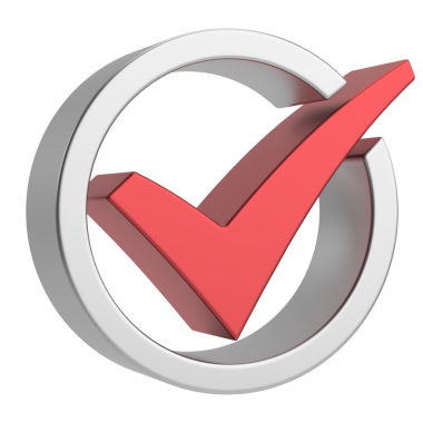 3 boyutlu onay kutusu. İşaretle. 3B illüstrasyon.