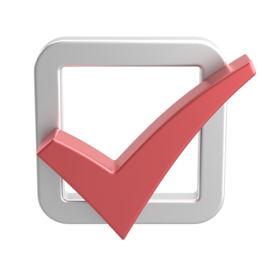 3 boyutlu onay kutusu. İşaretle. 3B illüstrasyon.