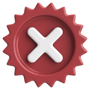 Üç boyutlu kapatma düğmesi. Çapraz. 3B illüstrasyon.