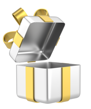 Hediye Kutusu açıldı. Üç boyutlu hediye kutusu. 3B illüstrasyon.