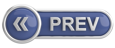 Önceki düğme. Arka düğme. 3B illüstrasyon.