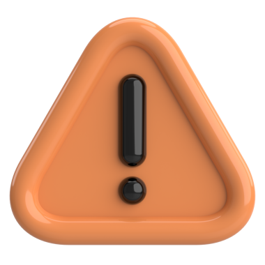 Uyarı işareti. Ünlem işareti. 3B illüstrasyon.