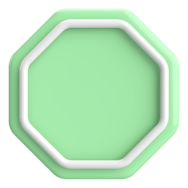 Üç boyutlu sekizgen düğmesi. Boş tuş. 3B illüstrasyon.