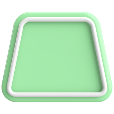 Üç boyutlu trapezoid düğmesi. Boş tuş. 3B illüstrasyon.