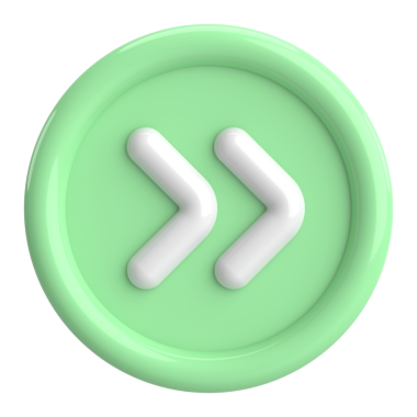 Sonraki düğme. Devam et düğmesi. 3B illüstrasyon.