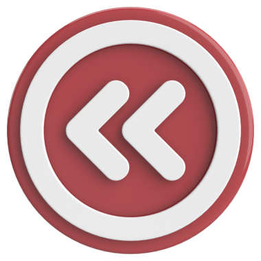 Önceki düğme. Arka düğme. 3B illüstrasyon.