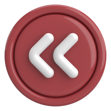 Önceki düğme. Arka düğme. 3B illüstrasyon.