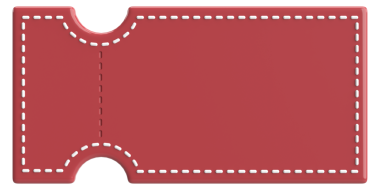 3 boyutlu kupon etiketi. 3B illüstrasyon.