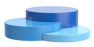 Ürün sergisi. Ürün podyumu. 3B illüstrasyon.